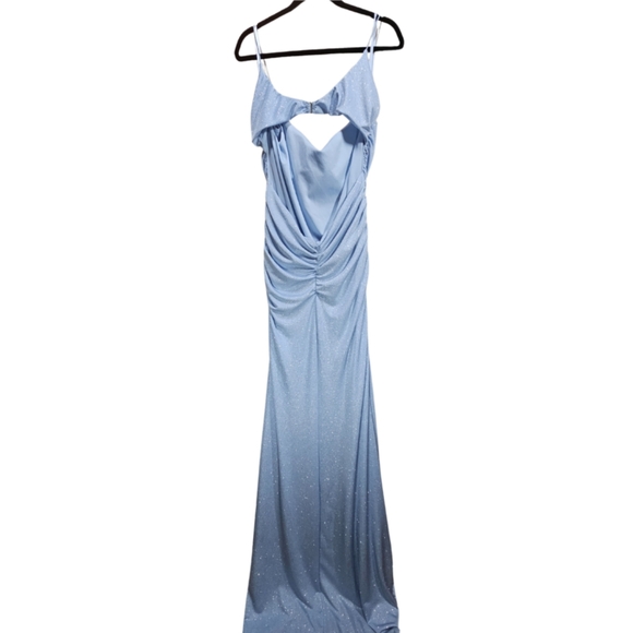 NWT Windsor Women's SIZE XL Glitter Open-Back Formal Gown in Periwinkle Blue - Picture 4 of 5